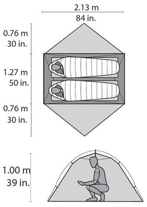 MSR Hubba Hubba NX / 2 Persoons Tent Groen 3 MSR Hubba Hubba NX / 2 Persoons Tent Groen - Afbeelding 3