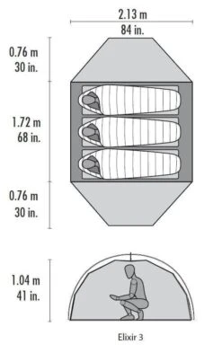 MSR Elixir 3 / 3 Persoons Tent Grijs -Kampeerwereld 41172 msr elixir 3 3 persoons tent