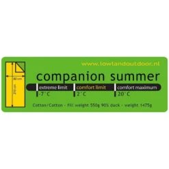 Lowland Companion Summer Deken Slaapzak Dons Groen -Kampeerwereld 48125 lowland companion summer