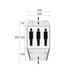 Safarica Kenia 230 TC / 3 Persoons Tent Grijs -Kampeerwereld 68227 safarica kenia 230 tc 3 persoons tent