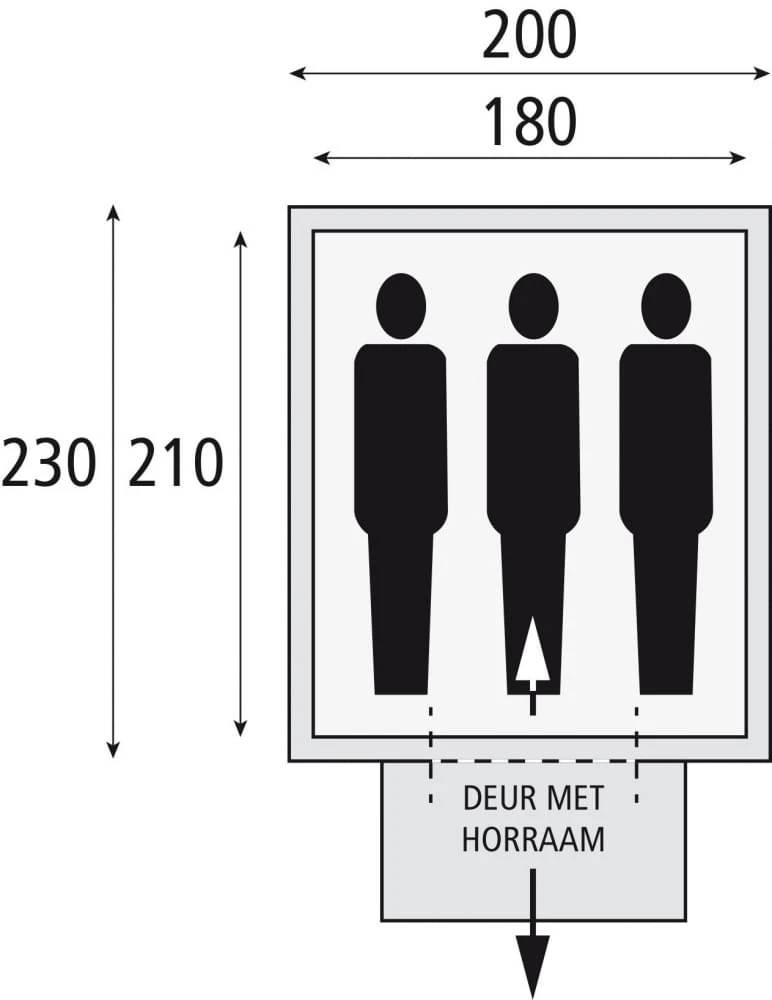 DWS Texas 180 - 3 Persoons Tent Groen 2 DWS Texas 180 - 3 Persoons Tent Groen - Afbeelding 2