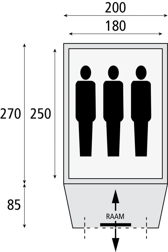Safarica Hurricane L Pop Up - 3 Persoons Tent Grijs 2 Safarica Hurricane L Pop Up - 3 Persoons Tent Grijs - Afbeelding 2