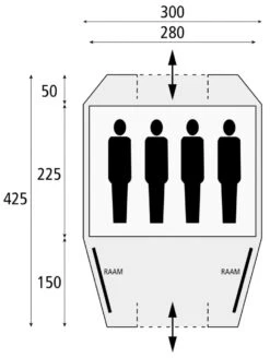 Safarica Kenia 300 - 4 Persoons Tent Grijs -Kampeerwereld 74792 safarica kenia 300 4 persoons tent