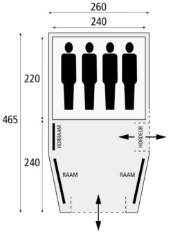 Safarica Blackhawk 260 - 4 Persoons Tent Grijs -Kampeerwereld 74802 safarica blackhawk 260 4 persoons tent