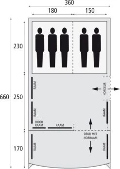 Safarica Pacific Reef 360 TC - 5 Persoons Tent Grijs 13 Safarica Pacific Reef 360 TC - 5 Persoons Tent Grijs -Kampeerwereld 74814 safarica pacific reef 360 tc 5 persoons tent