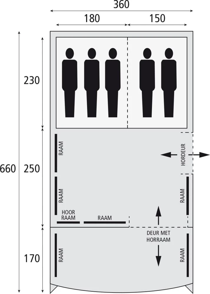 Safarica Pacific Reef 360 TC - 5 Persoons Tent Grijs 7 Safarica Pacific Reef 360 TC - 5 Persoons Tent Grijs - Afbeelding 7