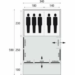 Bardani Spitfire 340 XL RSTC - 5 Persoons Tent Beige -Kampeerwereld 74851 bardani spitfire 340 xl rstc 5 persoons tent