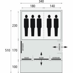Bardani Spitfire 340 RSTC - 5 Persoons Tent Beige -Kampeerwereld 74857 bardani spitfire 340 rstc 5 persoons tent