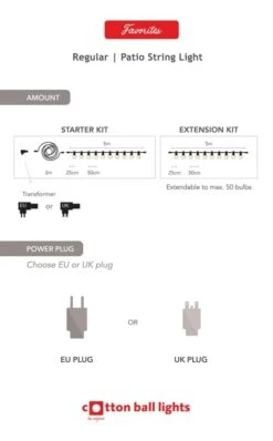 LEDR Patio Lights Round Starter Kit -Kampeerwereld 77029 ledr patio lights round starter kit