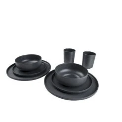 Bo-Camp Patom 16-delige Serviesset Donkergrijs -Kampeerwereld 79360 bo camp bc ind serviesset patom 16 dlg antraciet