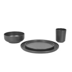 Bo-Camp Patom 16-delige Serviesset Donkergrijs -Kampeerwereld 79361 bo camp bc ind serviesset patom 16 dlg antraciet