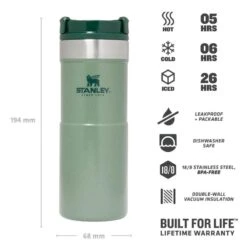 Stanley The NeverLeak Travel Mug 0,35 L Groen -Kampeerwereld 82025 stanley the neverleak travel mug 035 l