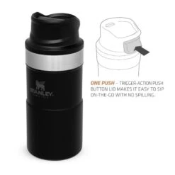 Stanley The Trigger-Action Travel Mug 0,25L Zwart -Kampeerwereld 82040 stanley the trigger action travel mug 025l
