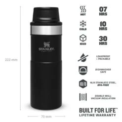 Stanley The Trigger-Action Travel Mug 0,47L Zwart -Kampeerwereld 82063 stanley the trigger action travel mug 047l