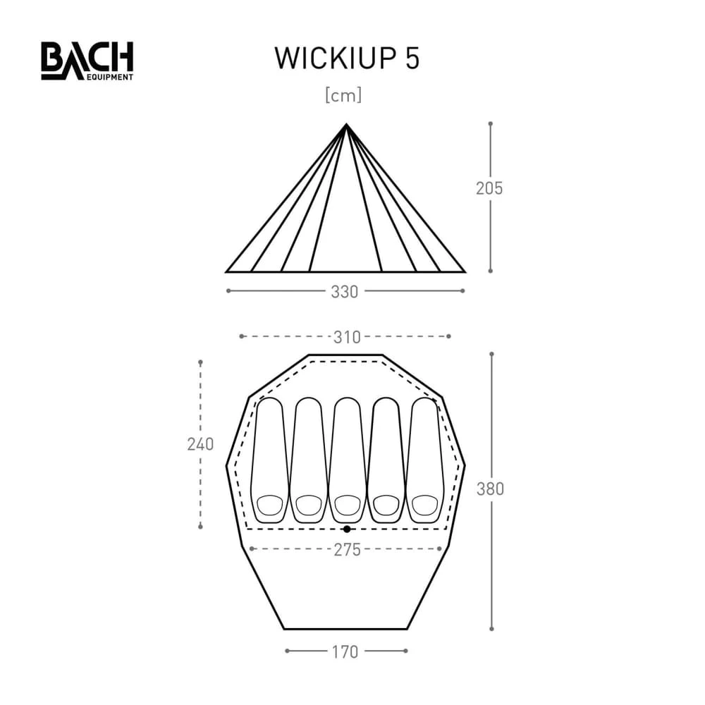 Bach Wickiup 5 / 5 Persoons Tent Donkergroen 3 Bach Wickiup 5 / 5 Persoons Tent Donkergroen - Afbeelding 3