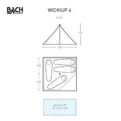 Bach Wickiup 4 / 4 Persoons Tent Donkergroen -Kampeerwereld 96111 bach wickiup 4 4 persoons tent