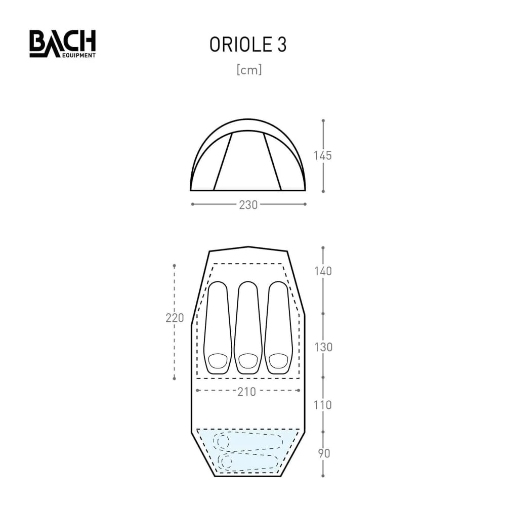 Bach Oriole 3 / 3 Persoons Tent Donkergroen 5 Bach Oriole 3 / 3 Persoons Tent Donkergroen - Afbeelding 5