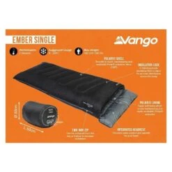 Vango Ember Single Deken Slaapzak Synthetisch Zwart -Kampeerwereld 96980 vango ember single deken slaapzak