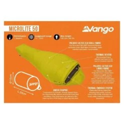 Vango Microlite 50 Mummy Slaapzak Synthetisch Geel -Kampeerwereld 97004 vango microlite 50 mummy slaapzak