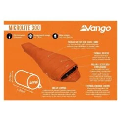 Vango Microlite 300 Mummy Slaapzak Synthetisch Oranje -Kampeerwereld 97008 vango microlite 300 mummy slaapzak synthetisch
