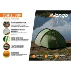 Vango Scafell 300 Plus / 3 Persoons Tunneltent -Kampeerwereld 98625 vango scafell 300 plus