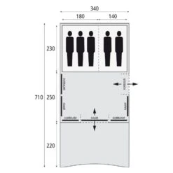 Bardani Spitfire 340 XL RSTC Deluxe / 5 Persoons Tent Beige -Kampeerwereld 98672 bardani spitfire 340 xl rstc deluxe 5 persoons tent