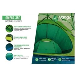 Vango Omega 350 / 3-Persoons Tent Groen -Kampeerwereld 98715 vango omega 350 3 persoons tent