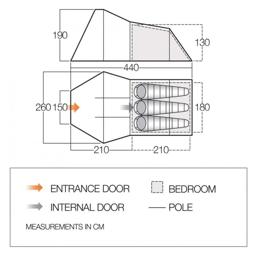 Vango Galaxy 300 / 3 Persoons Tent Groen 3 Vango Galaxy 300 / 3 Persoons Tent Groen - Afbeelding 3