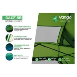 Vango Galaxy 300 / 3 Persoons Tent Groen 7 Vango Galaxy 300 / 3 Persoons Tent Groen -Kampeerwereld 98719 vango galaxy 300 3 persoons tent